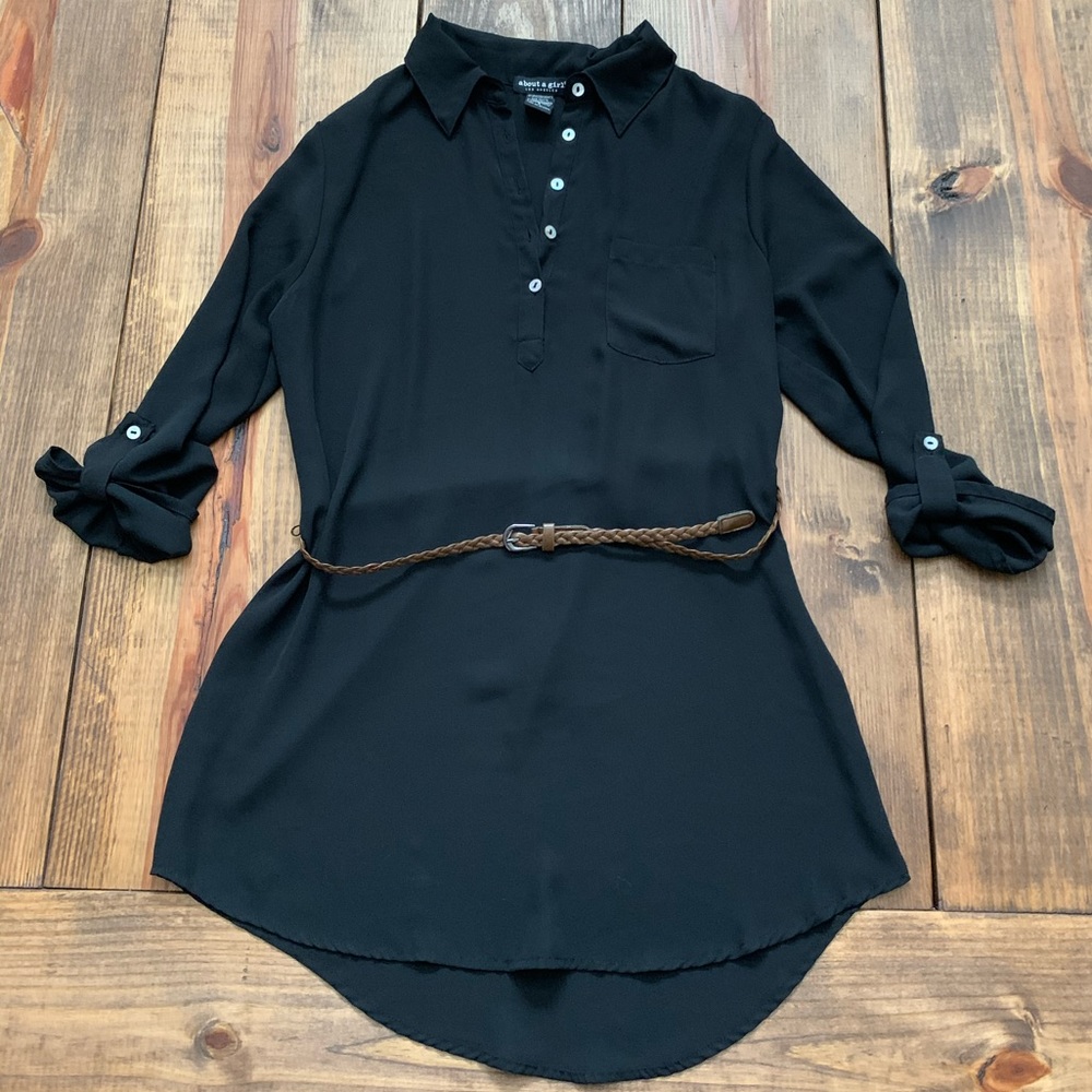 SOLD - Juniors Mid-sleeve Blouse w/ Belt
